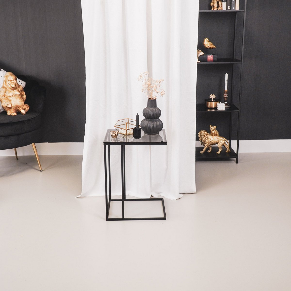 Sofa Bijzettafel - Zwart - 40x35x51cm