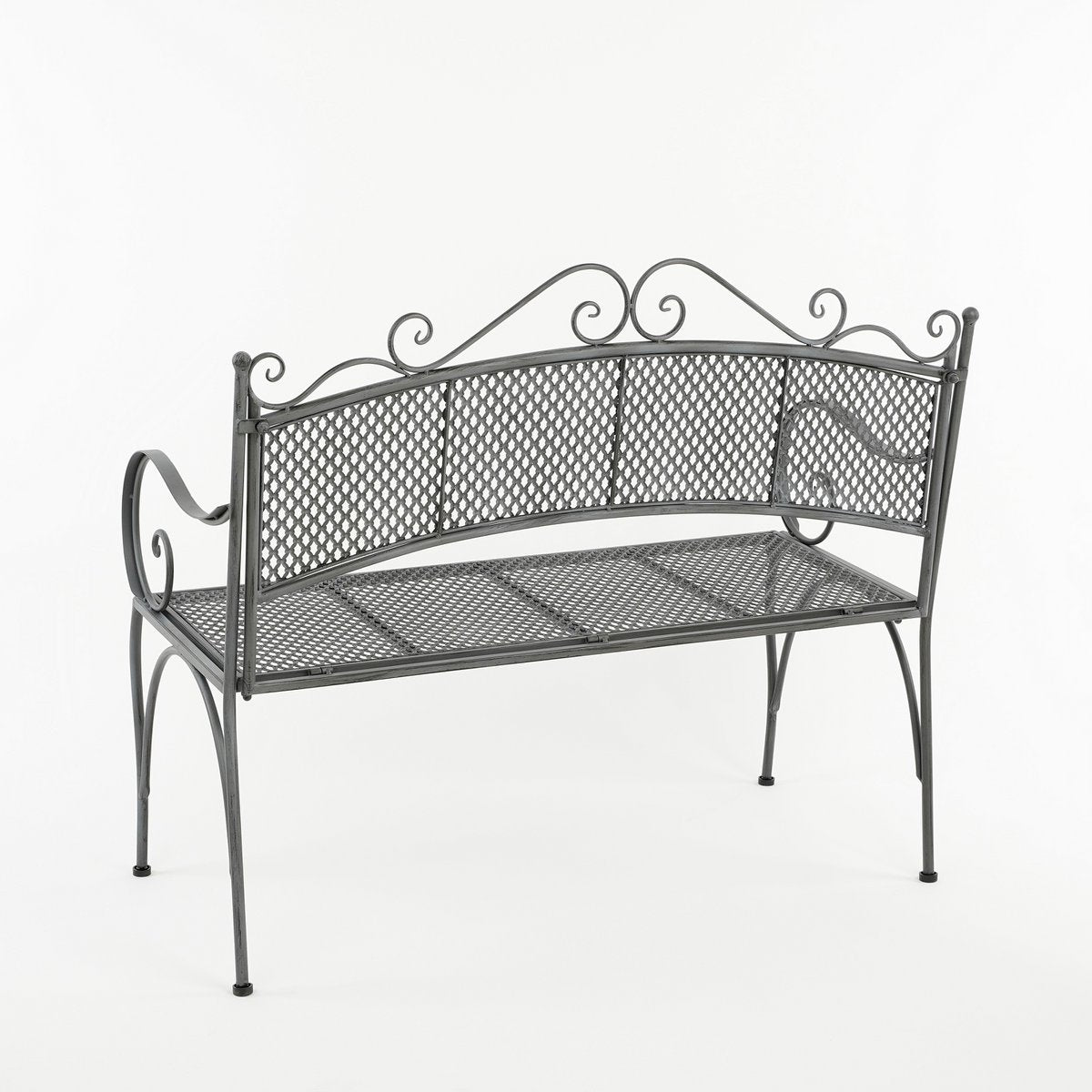 Provence Garden Bench - L108 x W51 x H91 cm - Metal - Gray