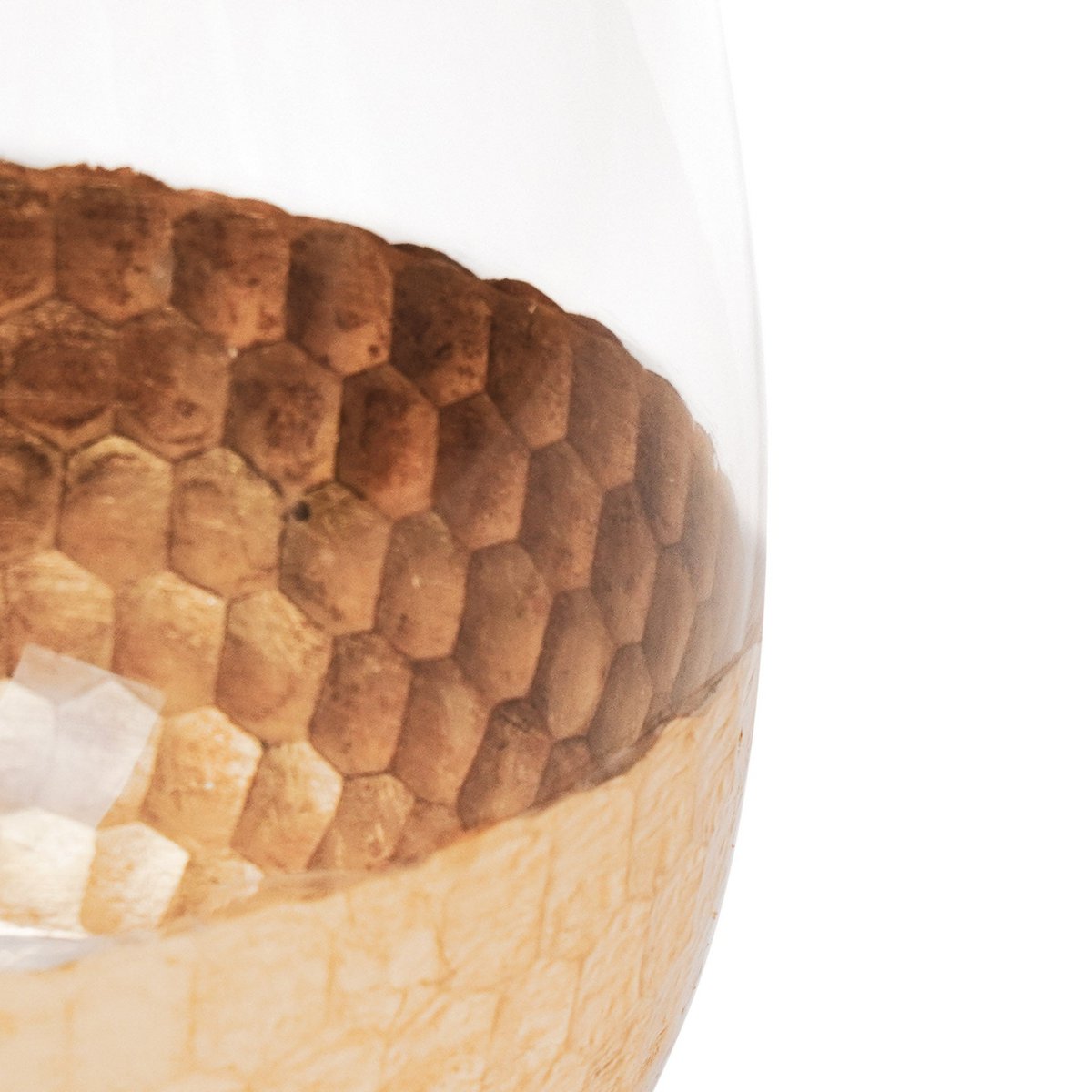 HV Vase M - Clear/Gold - 15x15x25cm