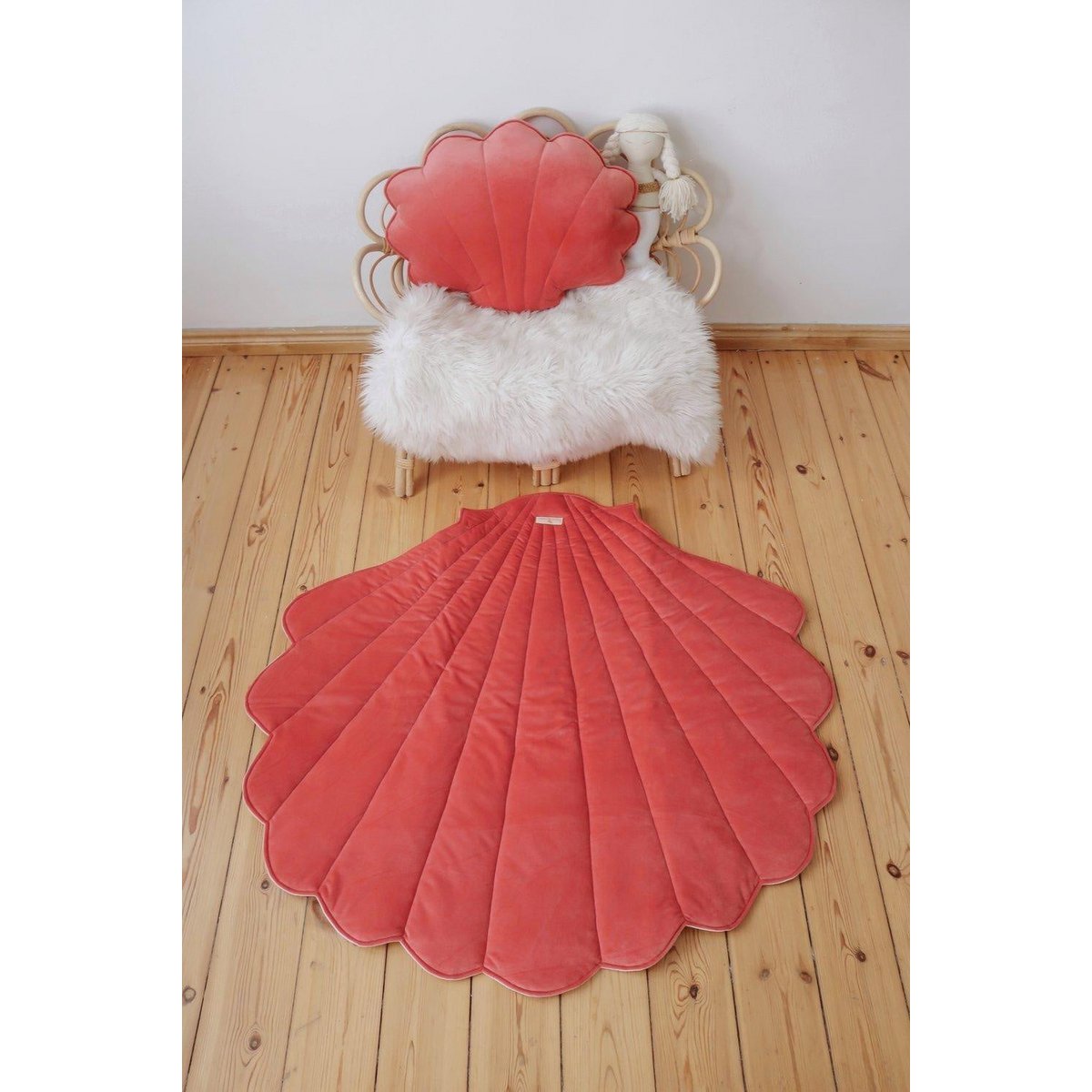 "Coral" fluwelen schelpmat