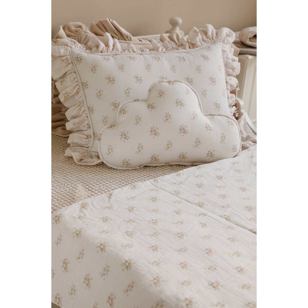 Mousseline wolkenkussen "Boho Flowers"