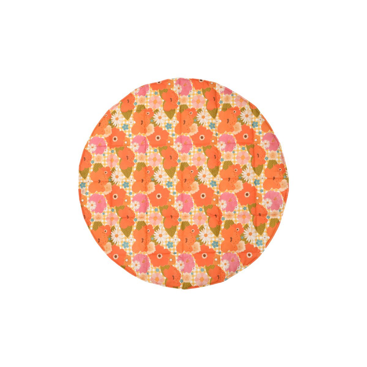 “Picknick met bloemen” Ronde Katoenen Mat