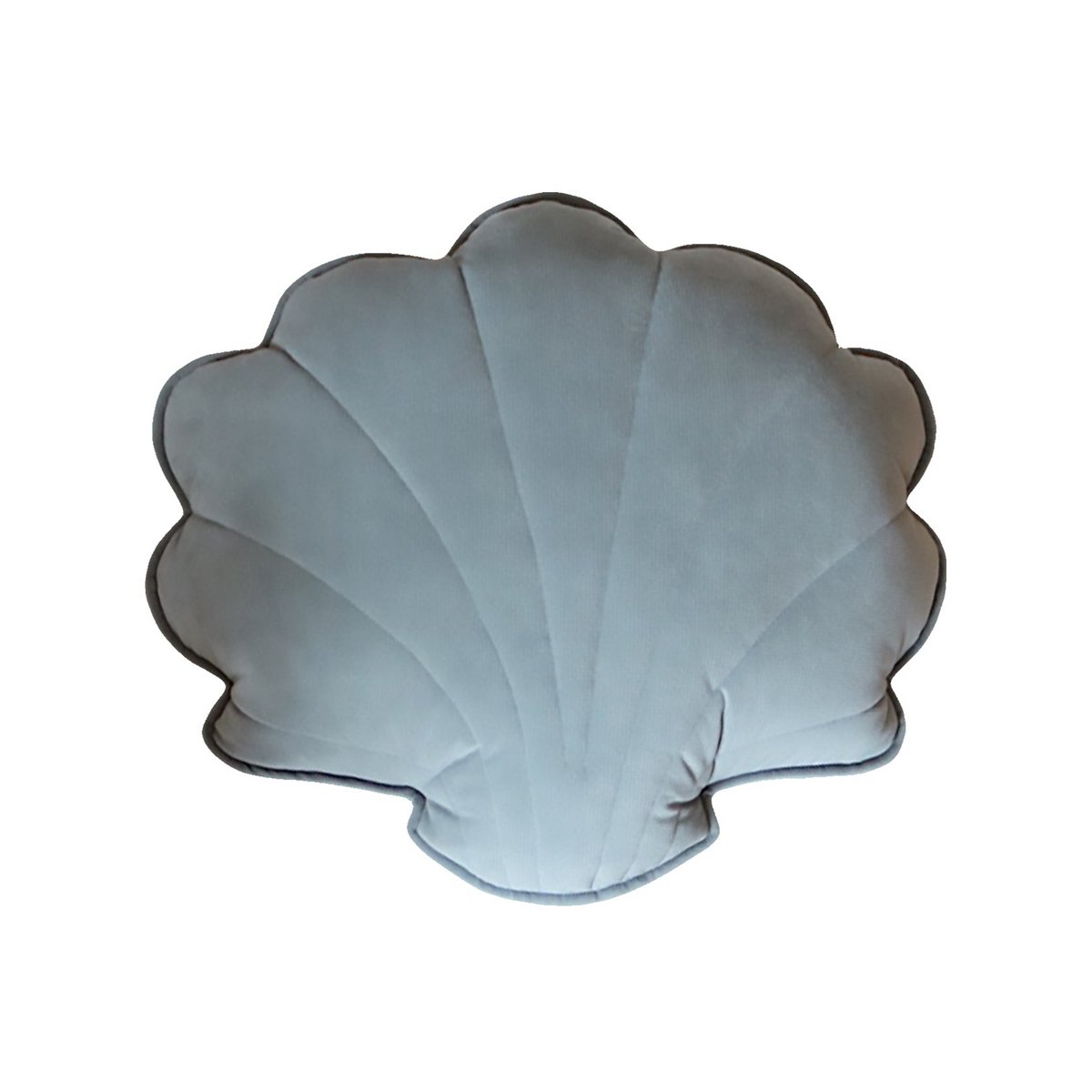 Fluwelen schelpkussen 'Grijs Mint'