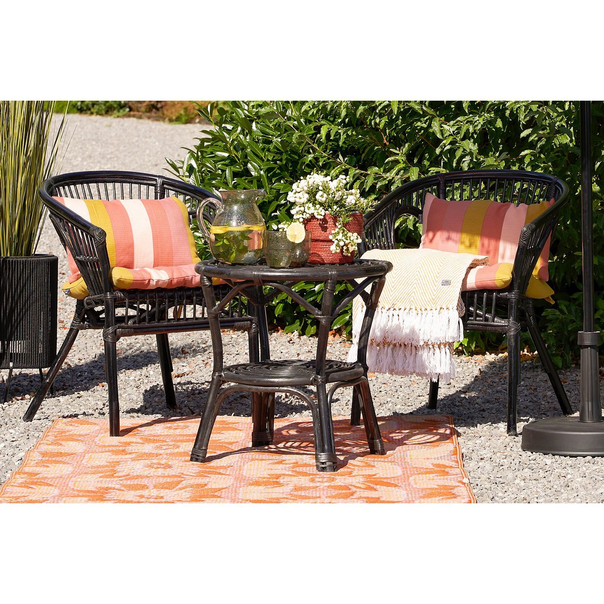 Zambia Garden Set - Rattan - Black