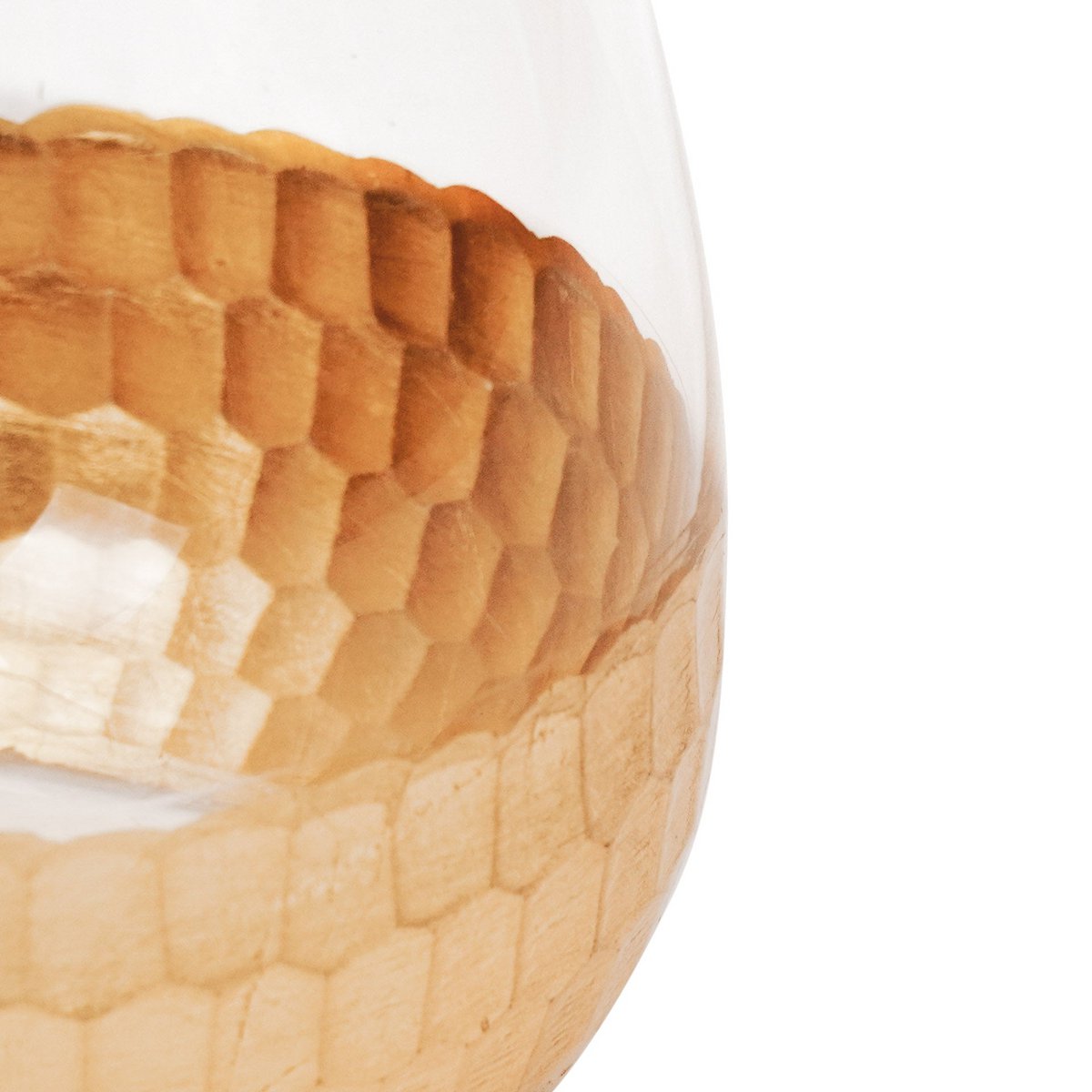 HV Vase S - Clear/Gold - 12.5x12.5x20.5cm