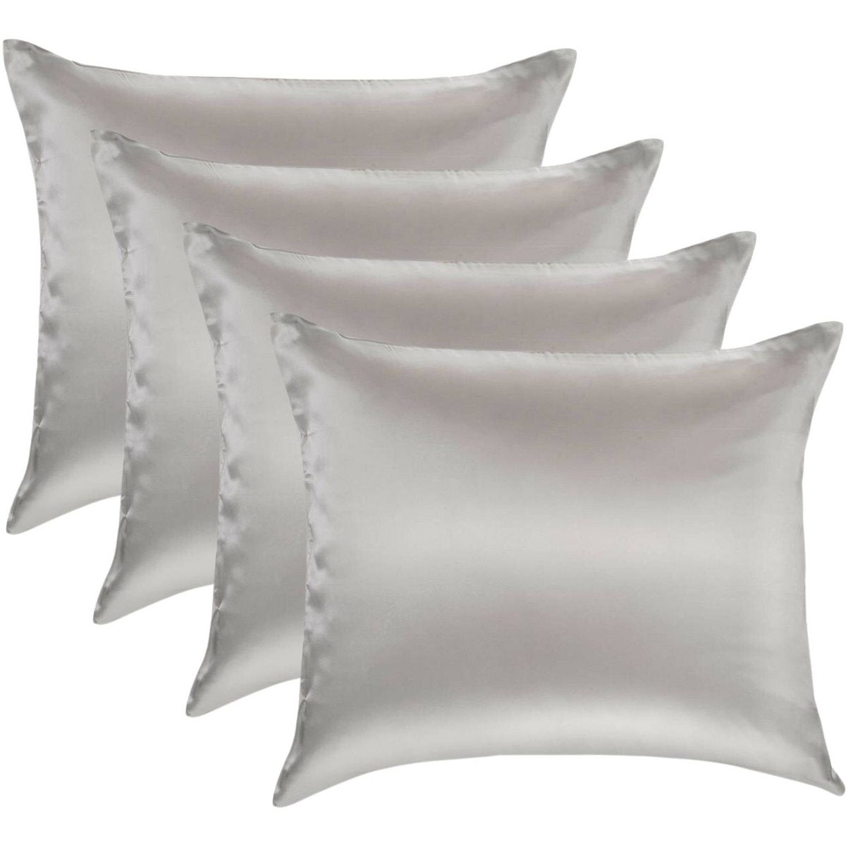 Voordeelset 4x 100% Zijden kussensloop Licht Grijs Hotelsluiting - 19MM