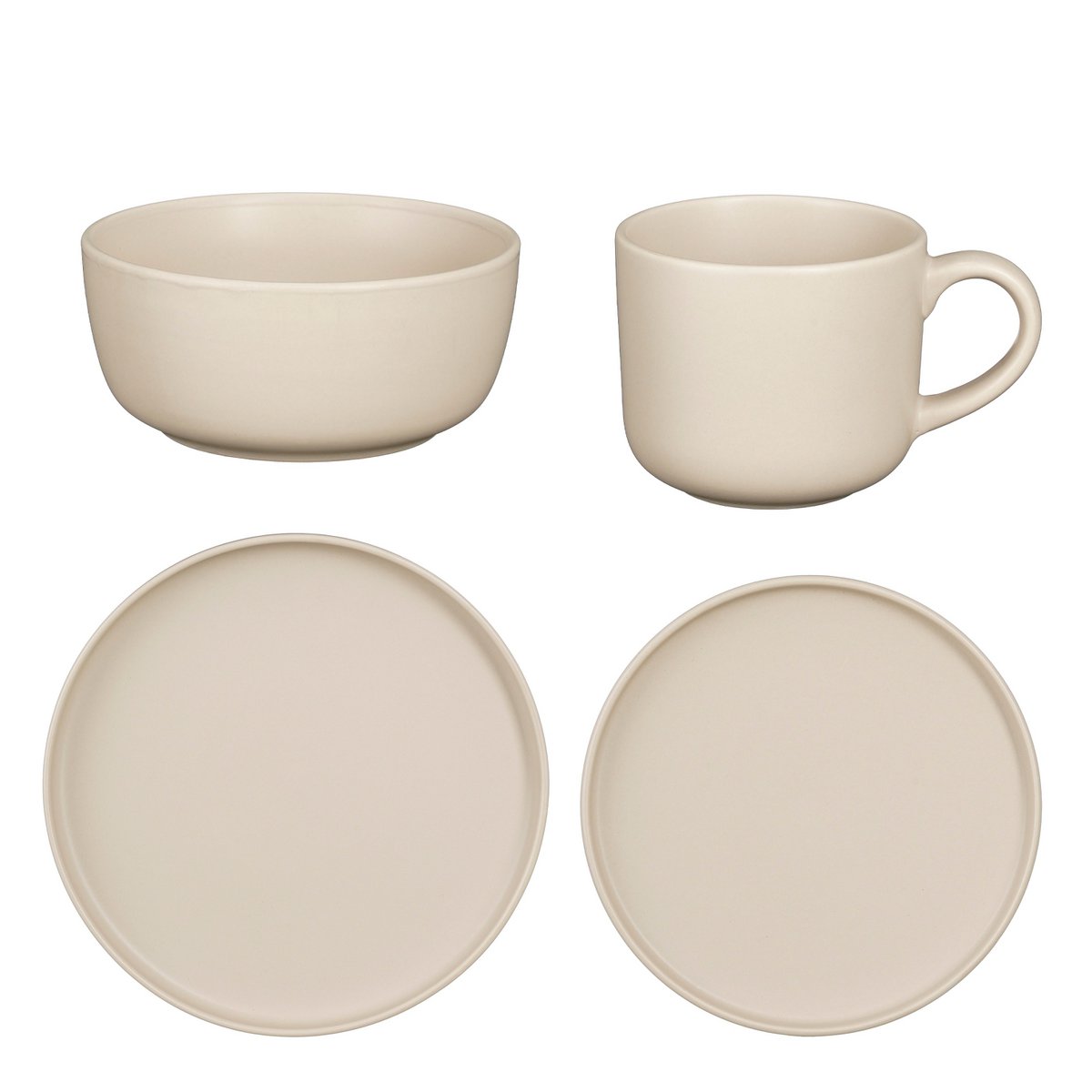 Ozzu Serviesset 4 Persoons - Steengoed - Taupe