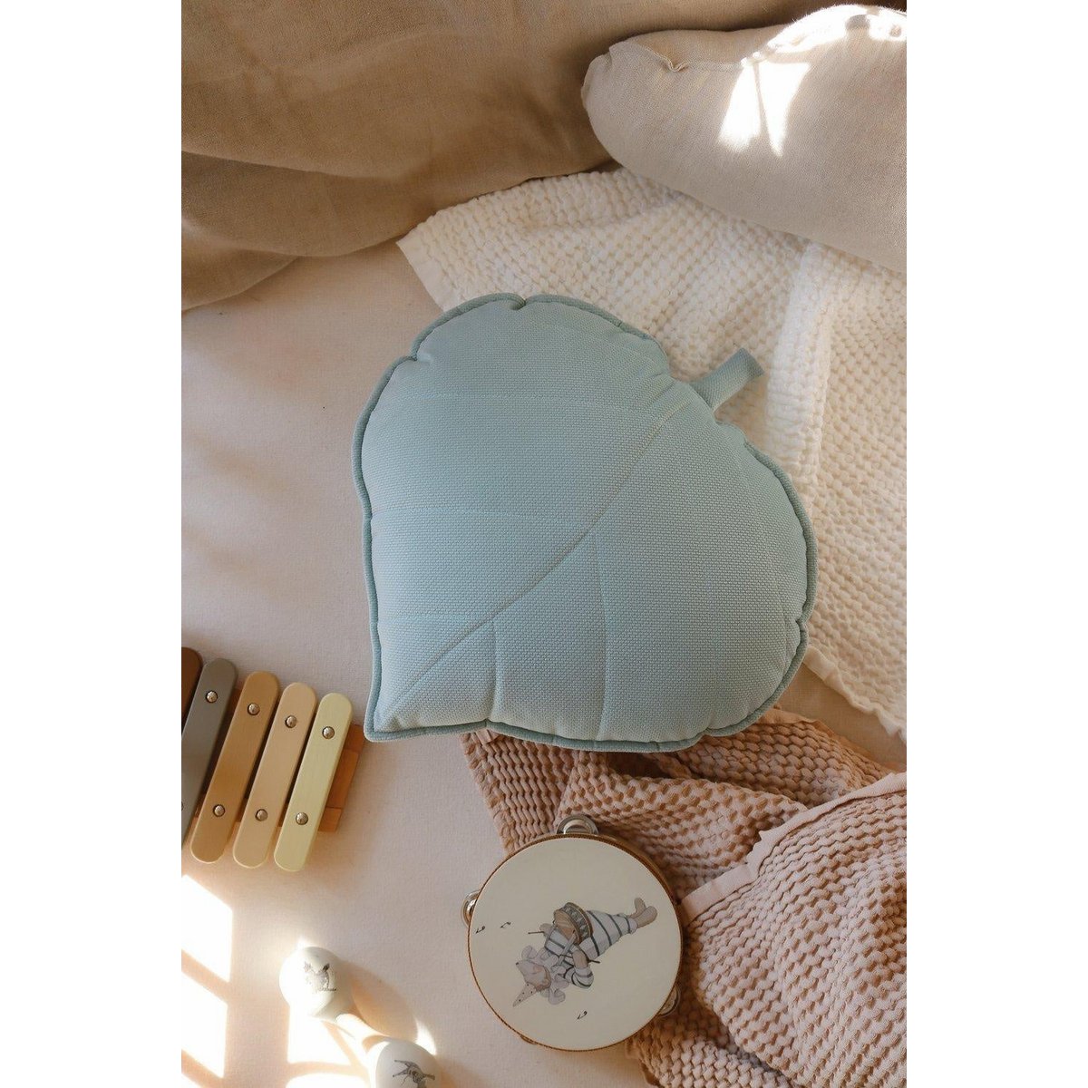 Fluwelen bladkussen 'Powder Mint'