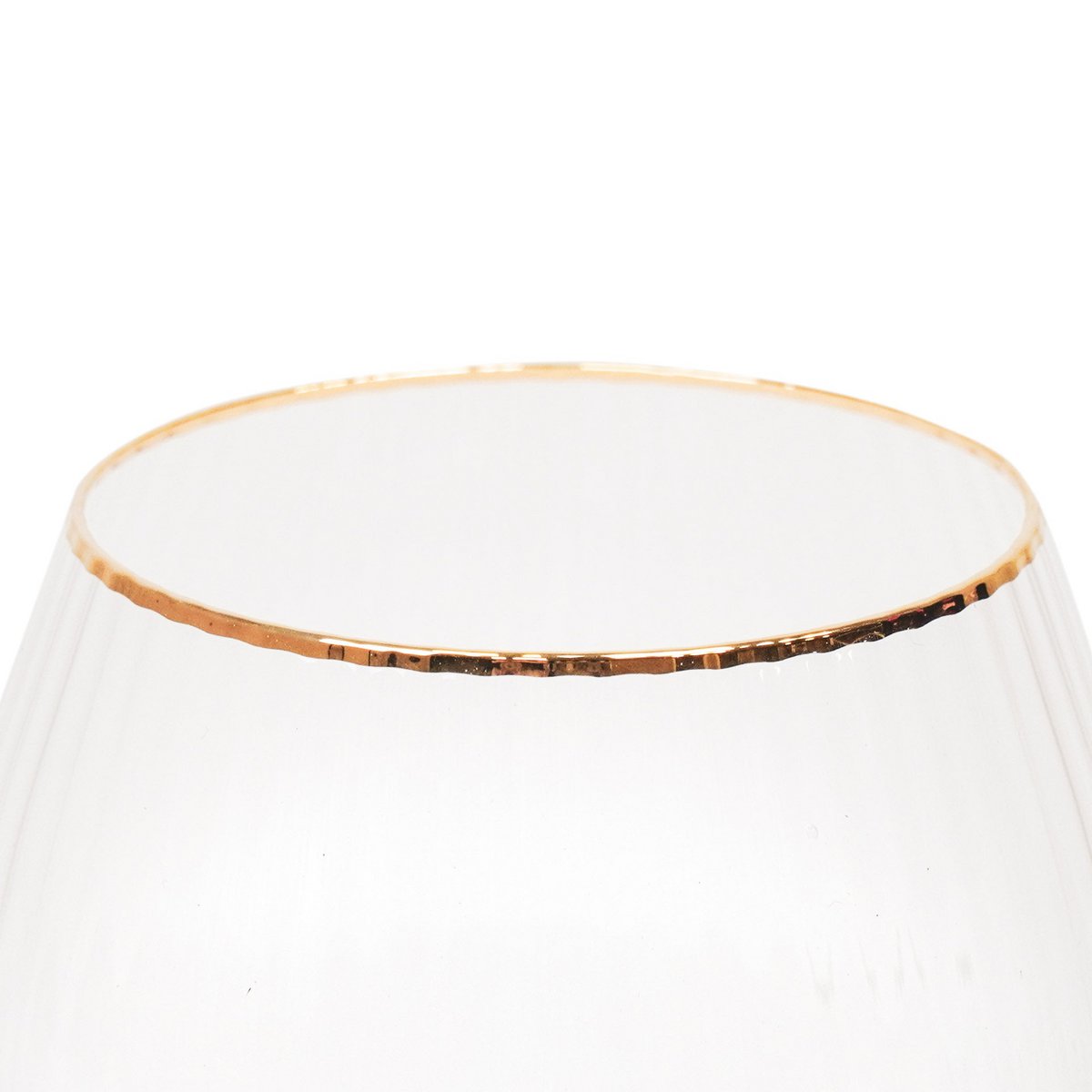 HV Wine Glass - Set of 2 - Clear/Gold - 8.5x8.5x21cm