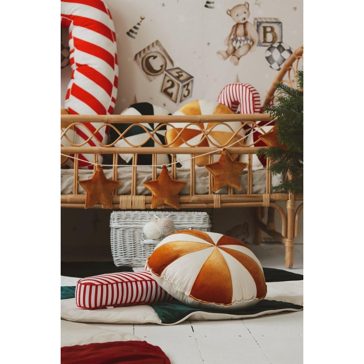 "Green Candy" Kerst Ronde Patchwork Mat