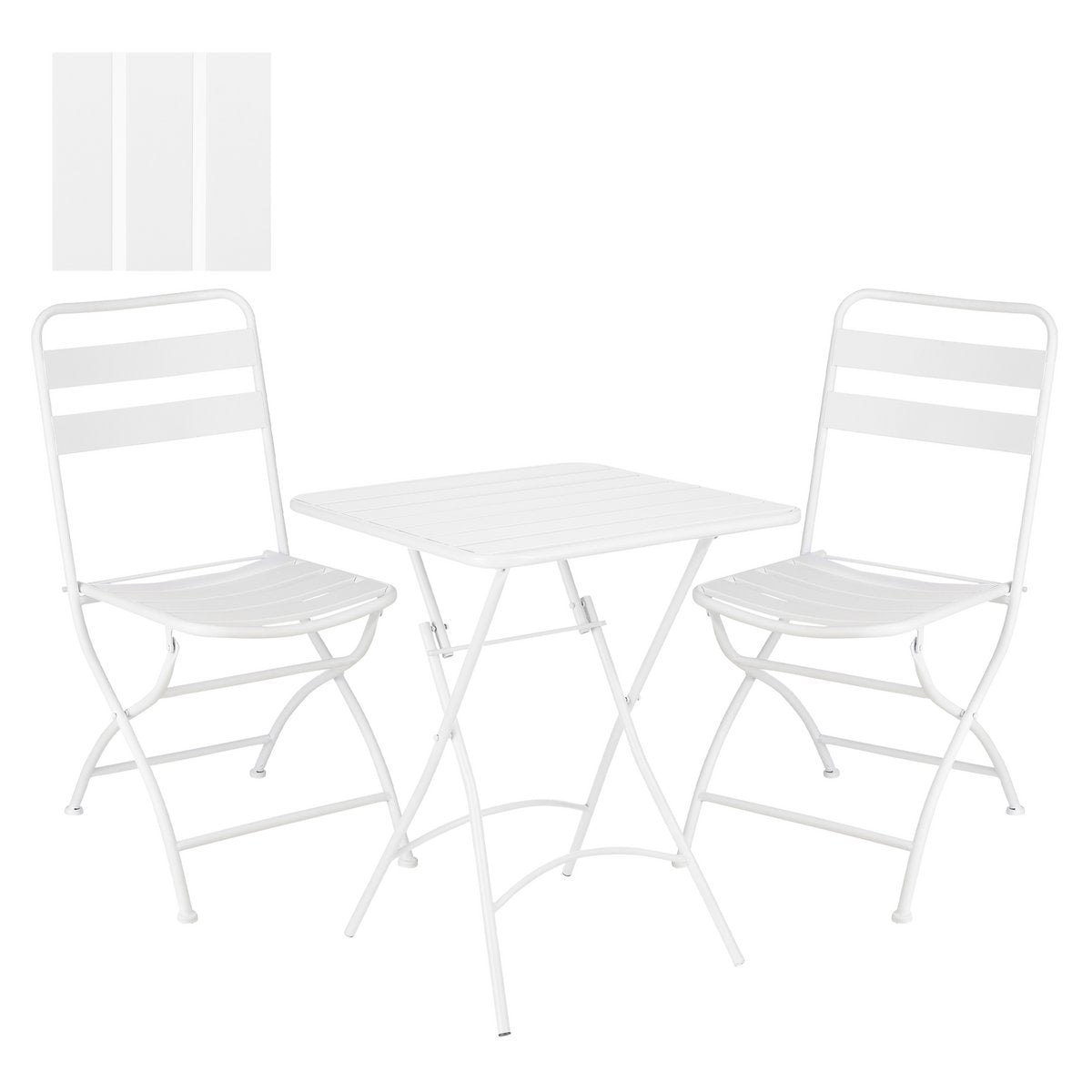 Evita Bistro set - Set of 3 - Metal - White