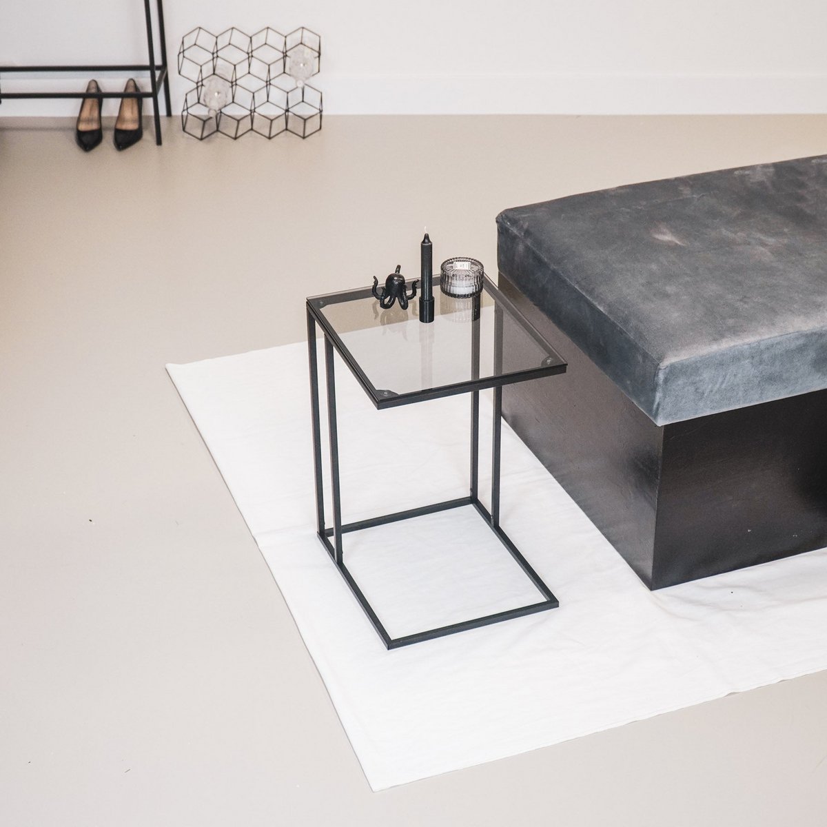 Sofa Bijzettafel - Zwart - 40x35x51cm