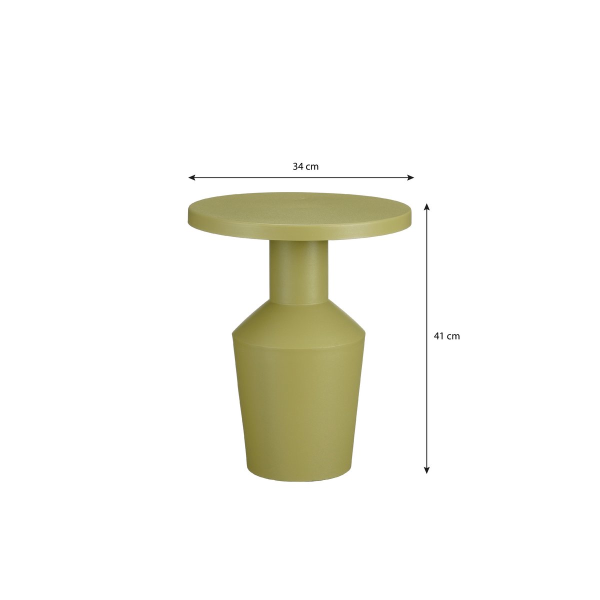 Feroza Bijzettafel - H41 x Ø34 cm - Metaal - Lichtgroen