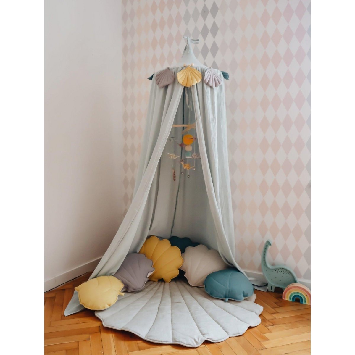 "Eye of the Sea" Linnen Garland met Schelpen