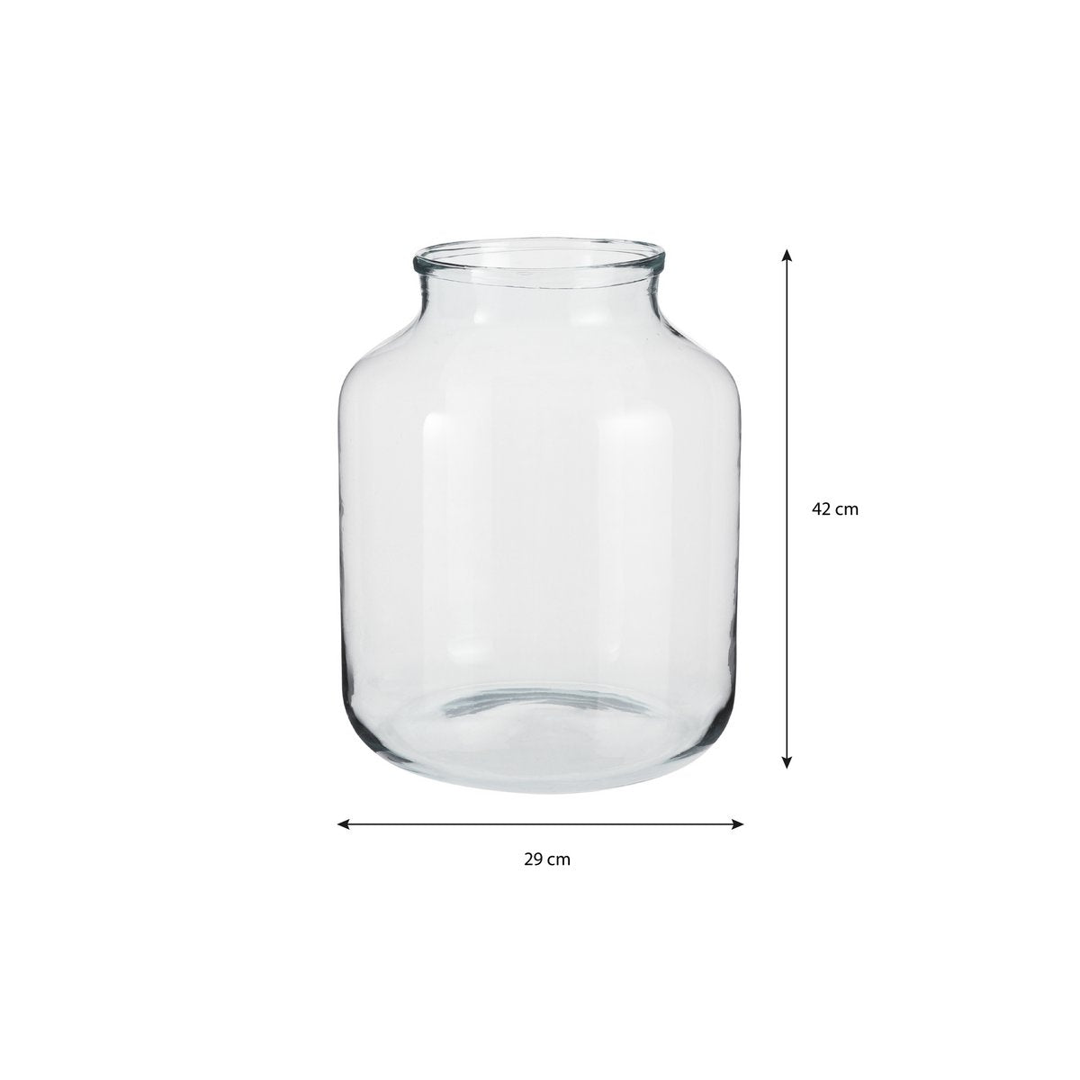 Vienne Vaas - H42 x Ø29 cm - Gerecycled Glas - Transparant