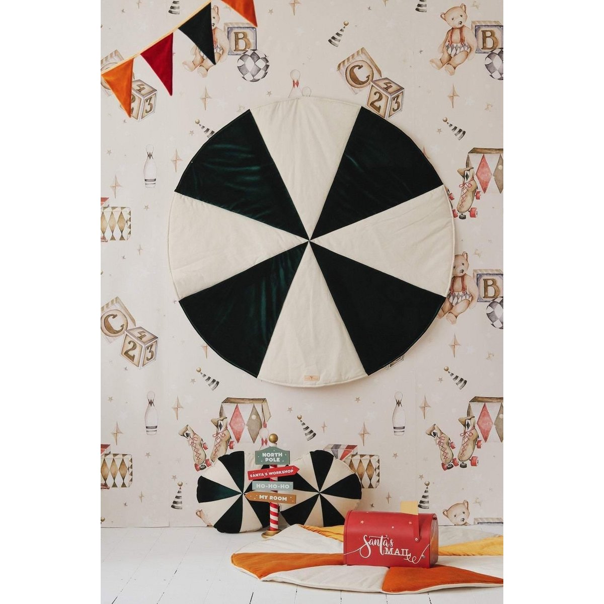 "Green Candy" Kerst Ronde Patchwork Mat