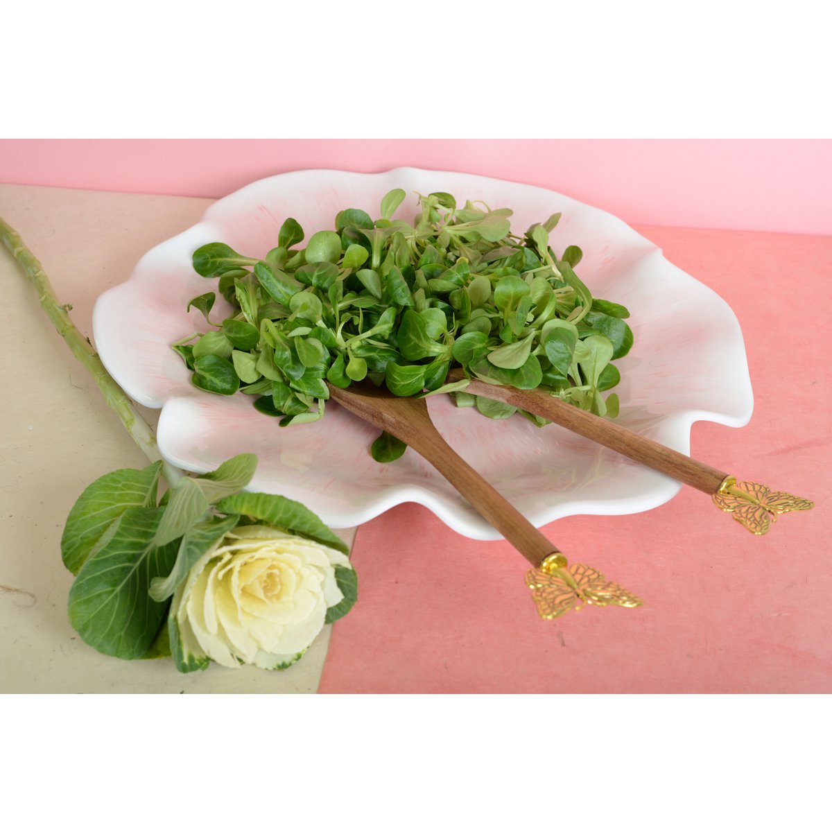Roze presentatieplaat in melamine 40x40x5cm