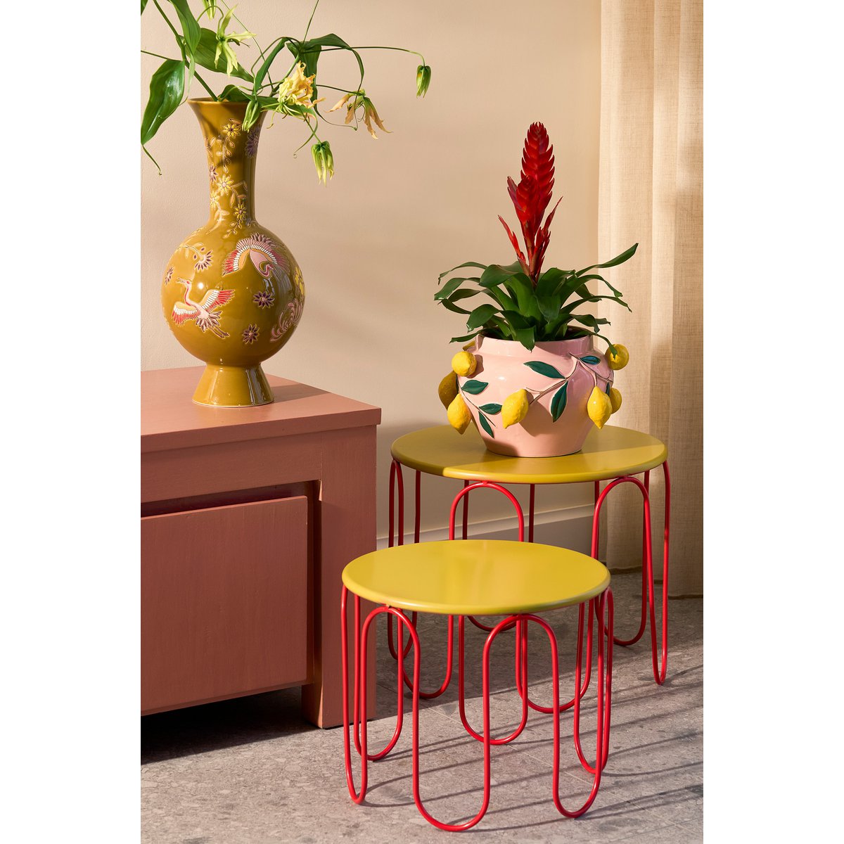 Melika Bloempot Binnen - H19 x Ø29 cm - Keramiek - Lichtroze