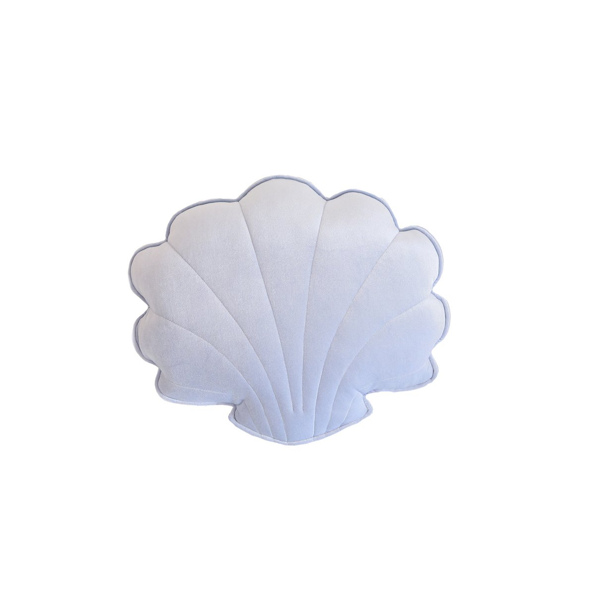 Fluwelen schelpkussen 'Blue Pearl'