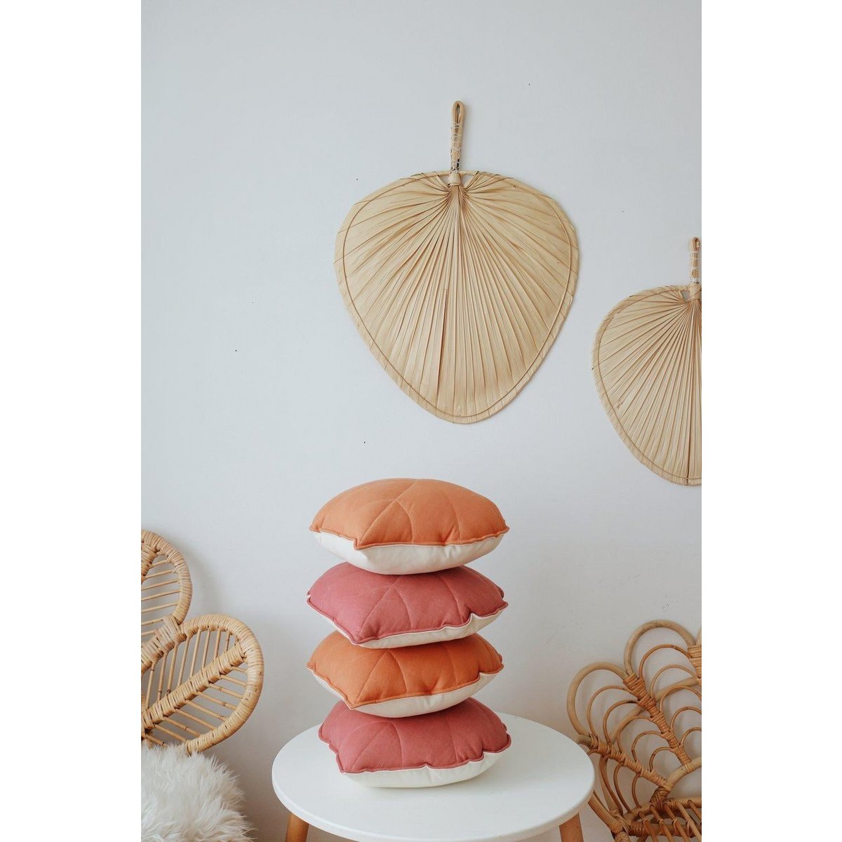 Kussen van linnen blad ‘Papaya’