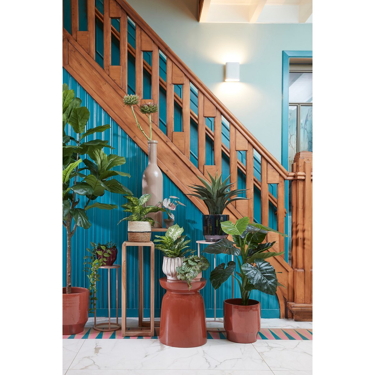 Stage Bijzettafel - H45 x Ø35 cm - Cement - Oranje