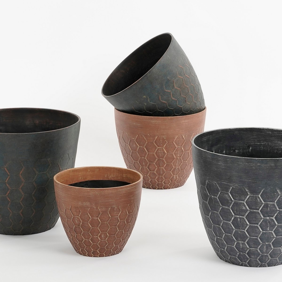 Bravo Outdoor Flower Pot - H32.5 x Ø38 cm - Black beehive