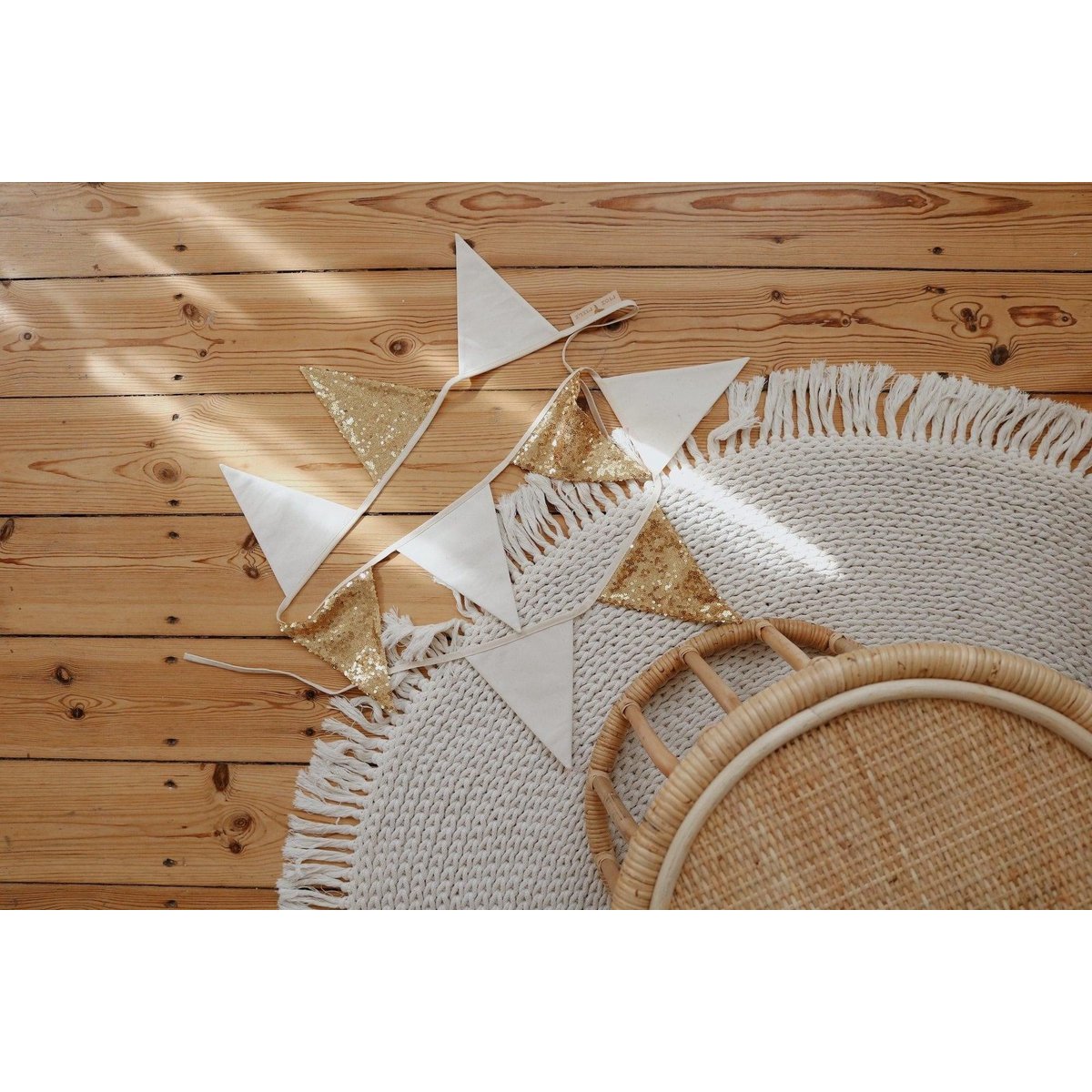 "Goud en Beige" pailletten slinger