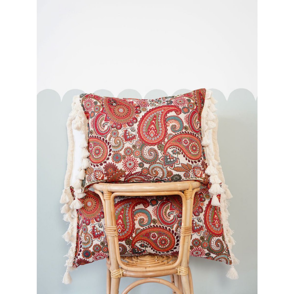 Exclusieve sierbol 'Vintage paisley' met franje