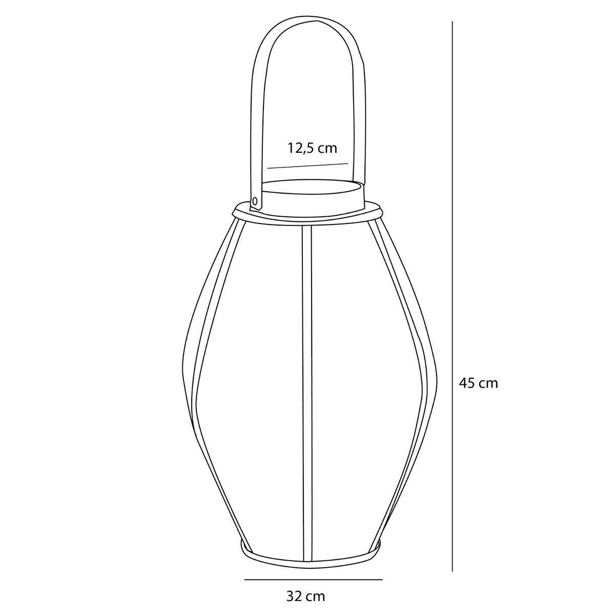 Roger Lantern - H45 x Ø32 cm - Jute - Beige, Brown
