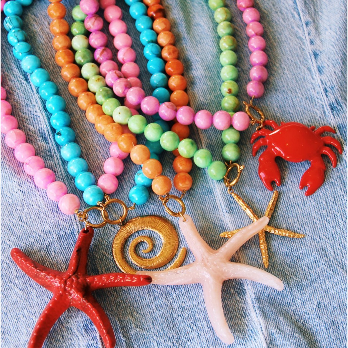 Natuurlijke stenen kralenketting xl - turquoise