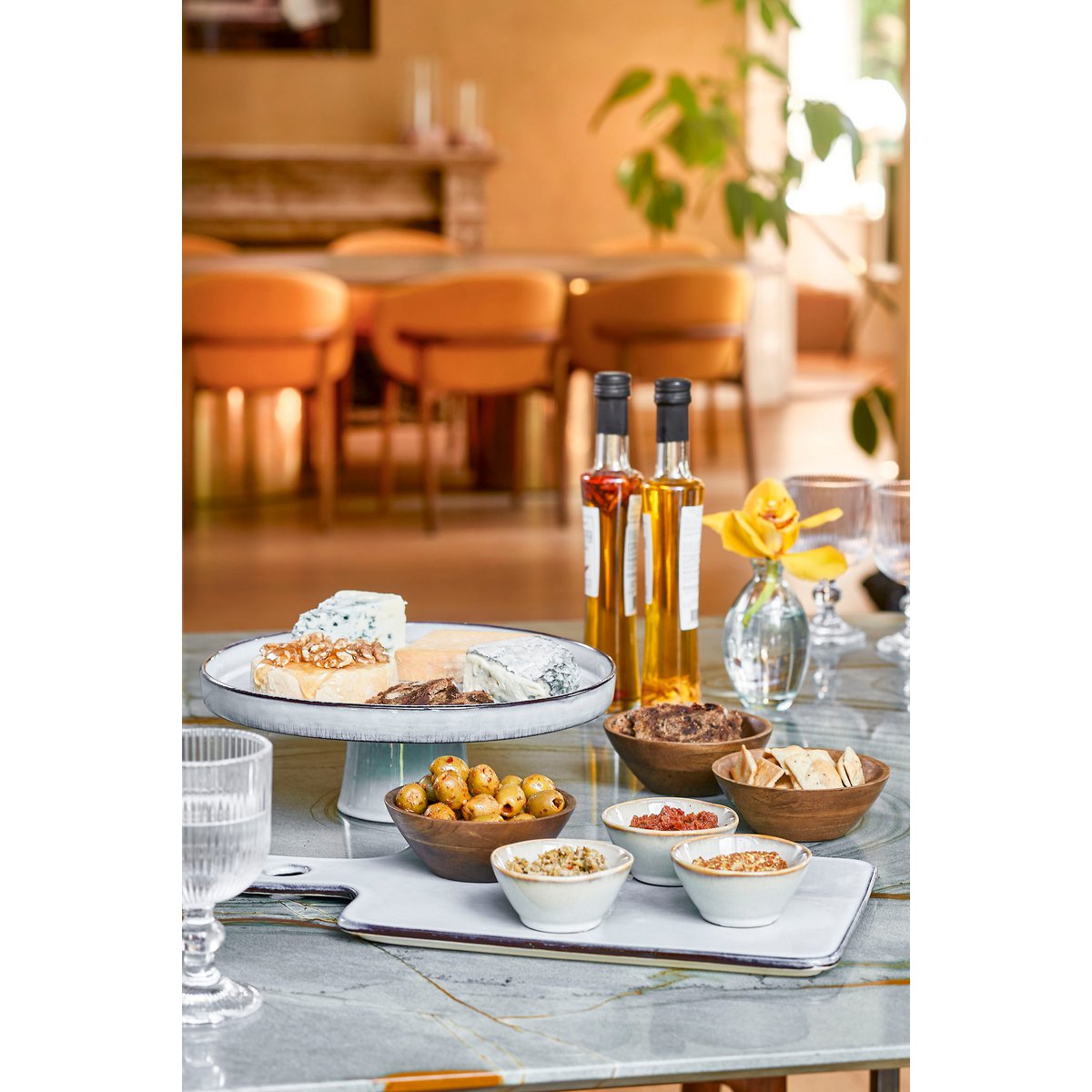 Racco Taartplateau - H11 x Ø28 cm - Steengoed - Lichtgrijs