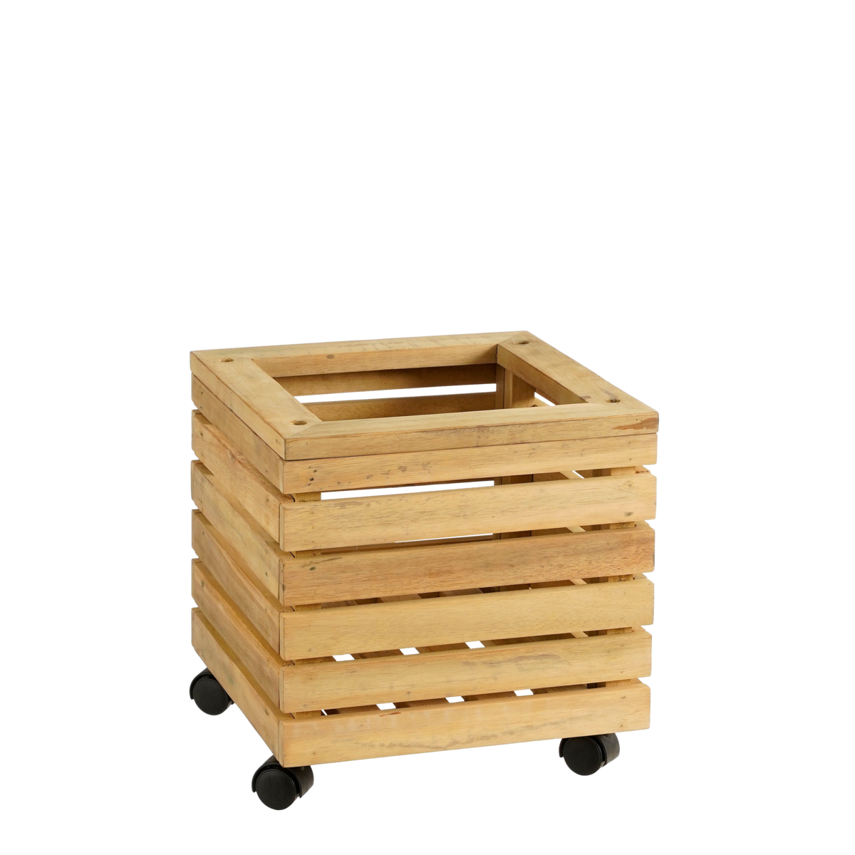 Glenwood Planter Square on Wheels for Outdoor - L35 x W35 x H35 cm - Acacia wood - Brown