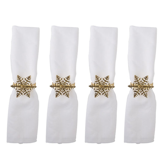 Set van 4 rondes van gouden vlokken handdoeken