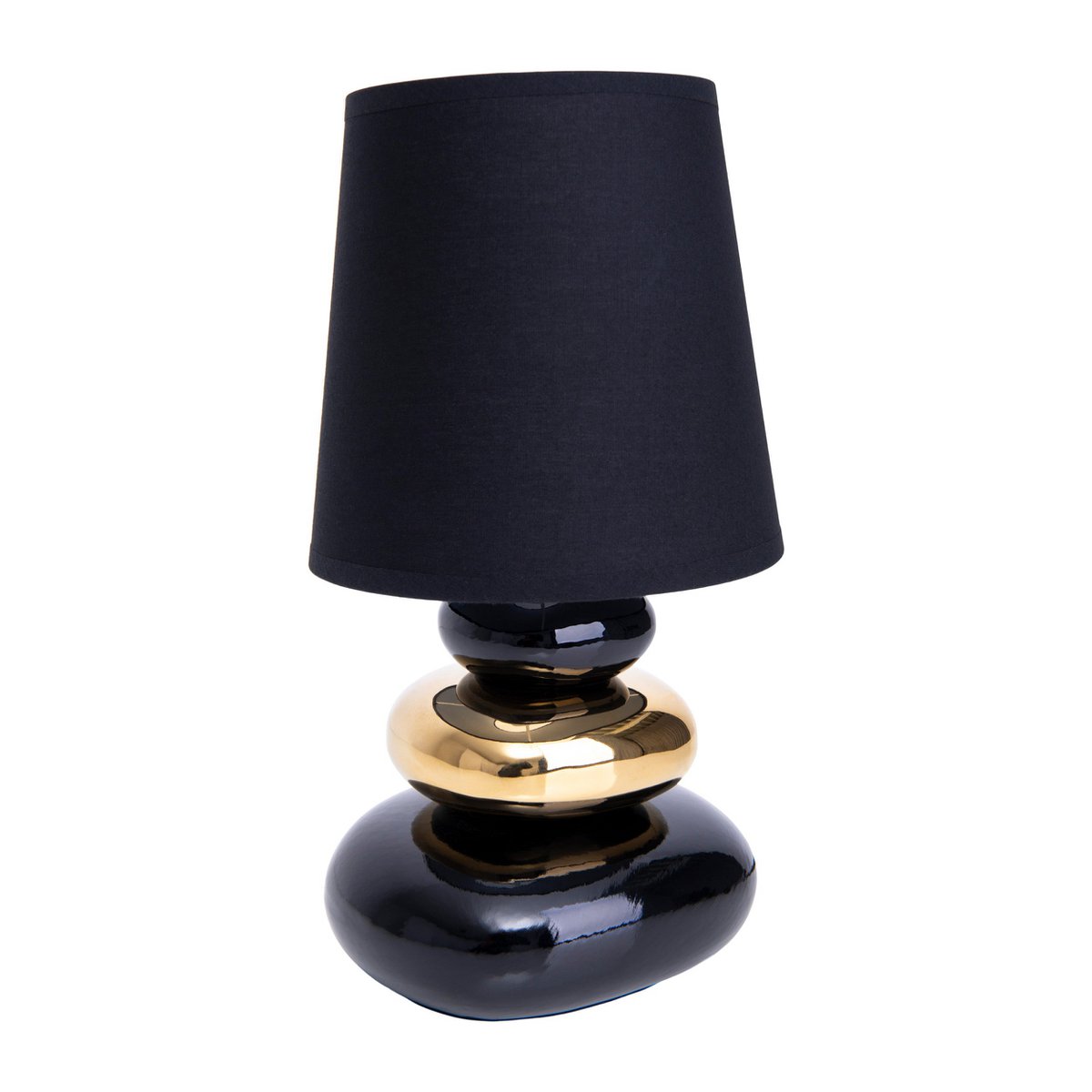 Keramische tafellamp "stoney", tafellamp gemaakt van keramiek en textiel in zwart, goud, met E14 -versie, tafellamp voor eetkamer, woonkamer, gang of kantoor, of als een bedlamp, 31 cm hoog