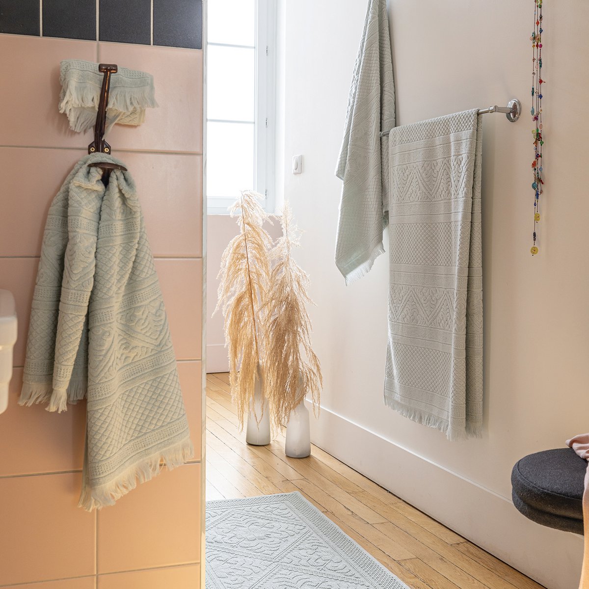 Serviette de toilette uni Zoé Jade 50 x 100