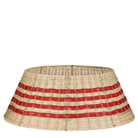 Kerstboomrok - H25 x Ø60 cm - Rotan - Beige, Rood