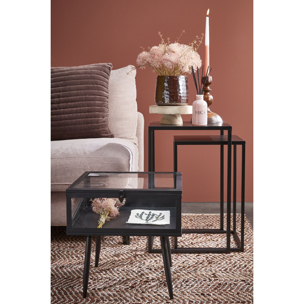 Pia Plantenstandaard - H11 x Ø30 cm - Hout - Lichtbruin