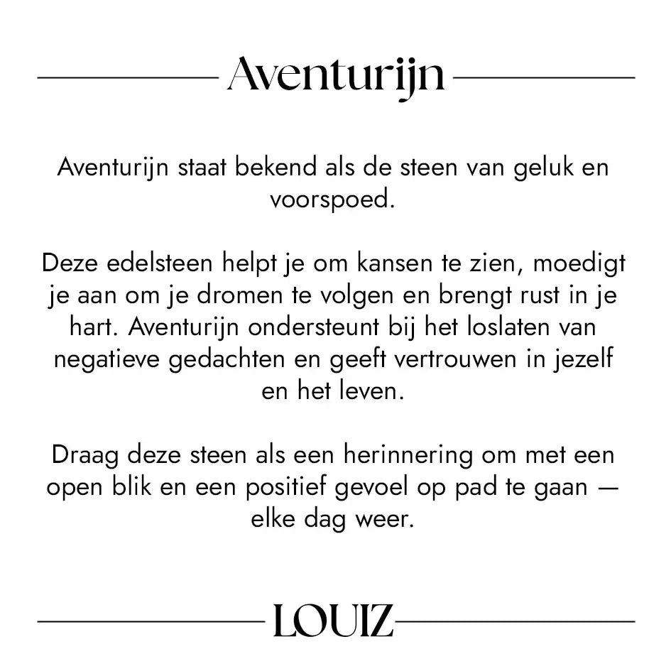 LOUIZ Ketting met Aventurijn Bedel Goudkleurig