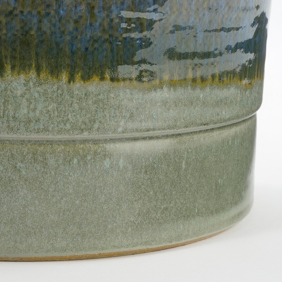 Olof Bloempot - H24 x Ø26 cm - Terracotta - Donkerblauw