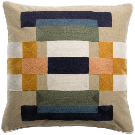 Bertille Cobalt geborduurd kussen 45 x 45