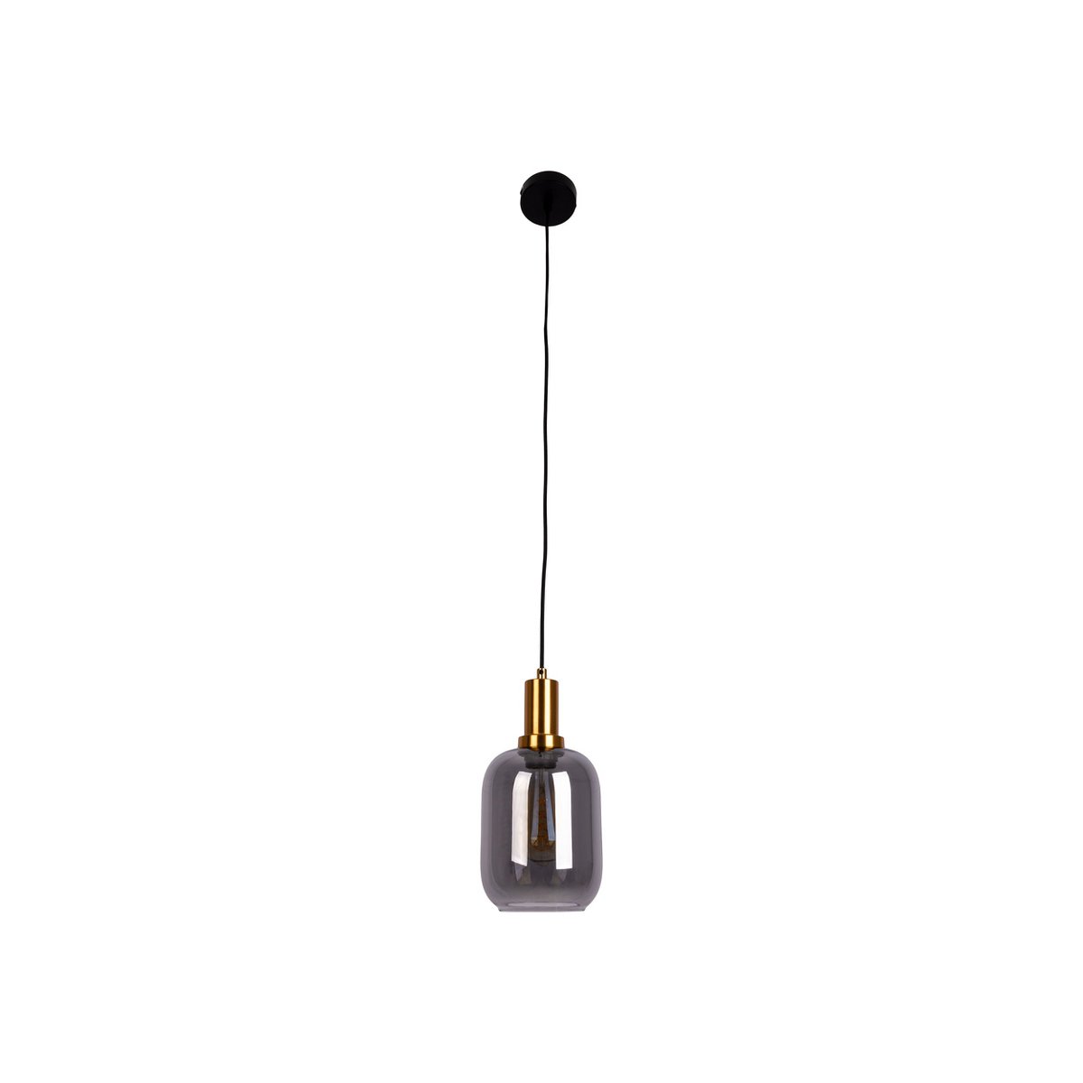 1-pendelende lamp "fumo", hanglamp gemaakt van metaal en glas in zwart, met E14-aansluiting, voor eetkamer, woonkamer, gang of kantoor, hangende lamp 150 x 20 cm