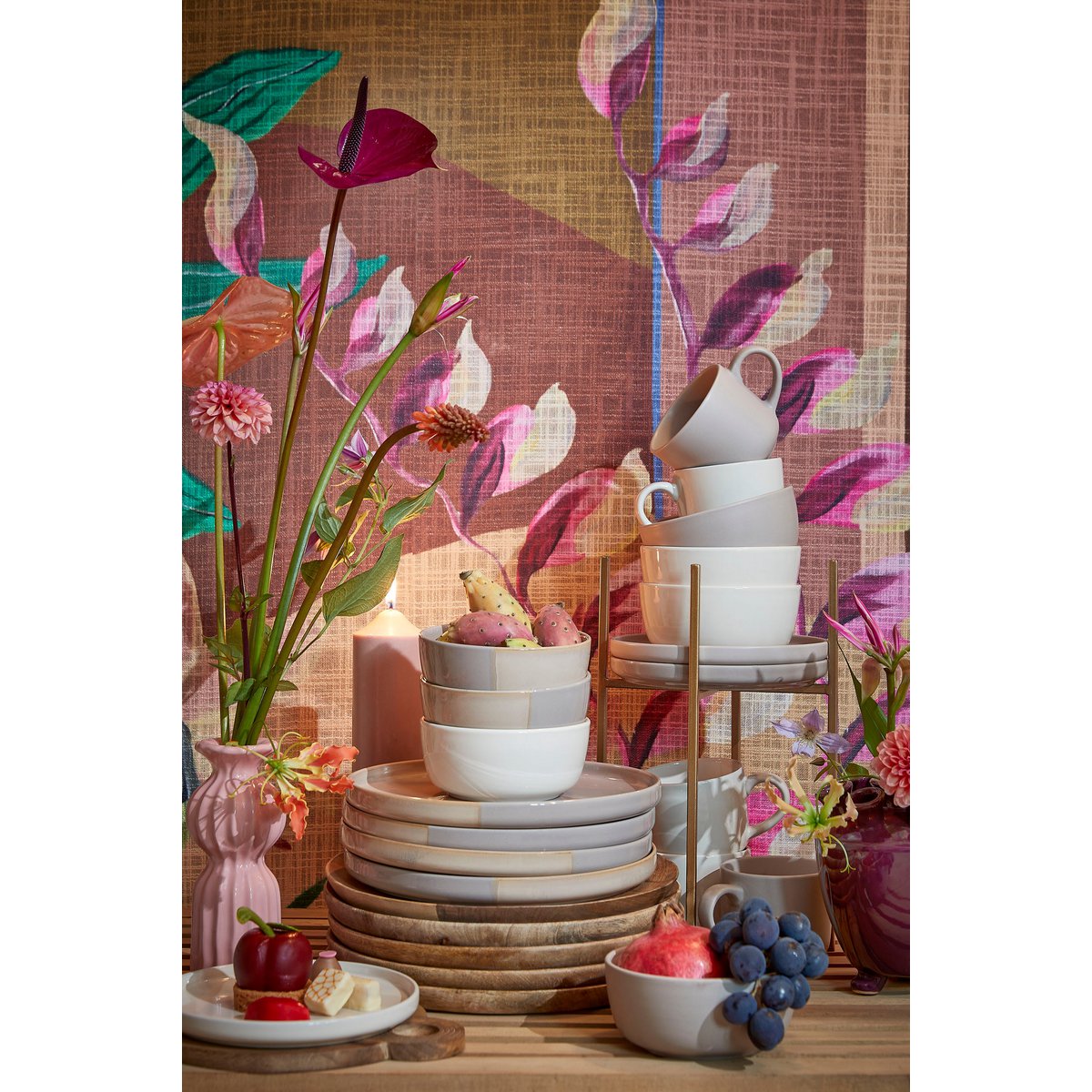 Ozzu Serviesset 4 Persoons - Steengoed - Grijs