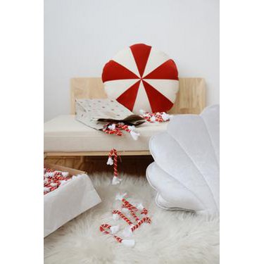 “Red Candy” patchwork kerstkussen, cadeau-idee voor de feestdagen