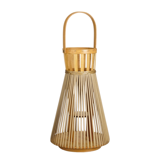Cosmo Lantern - H45 x Ø15 cm - Recycled polyester - Light brown