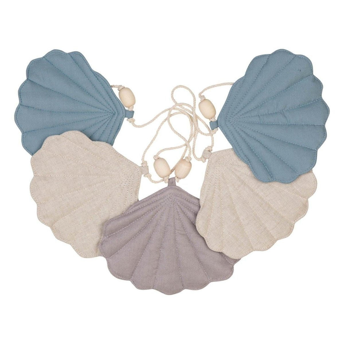 "Dirty Blue" Linnen Slinger met Schelpen