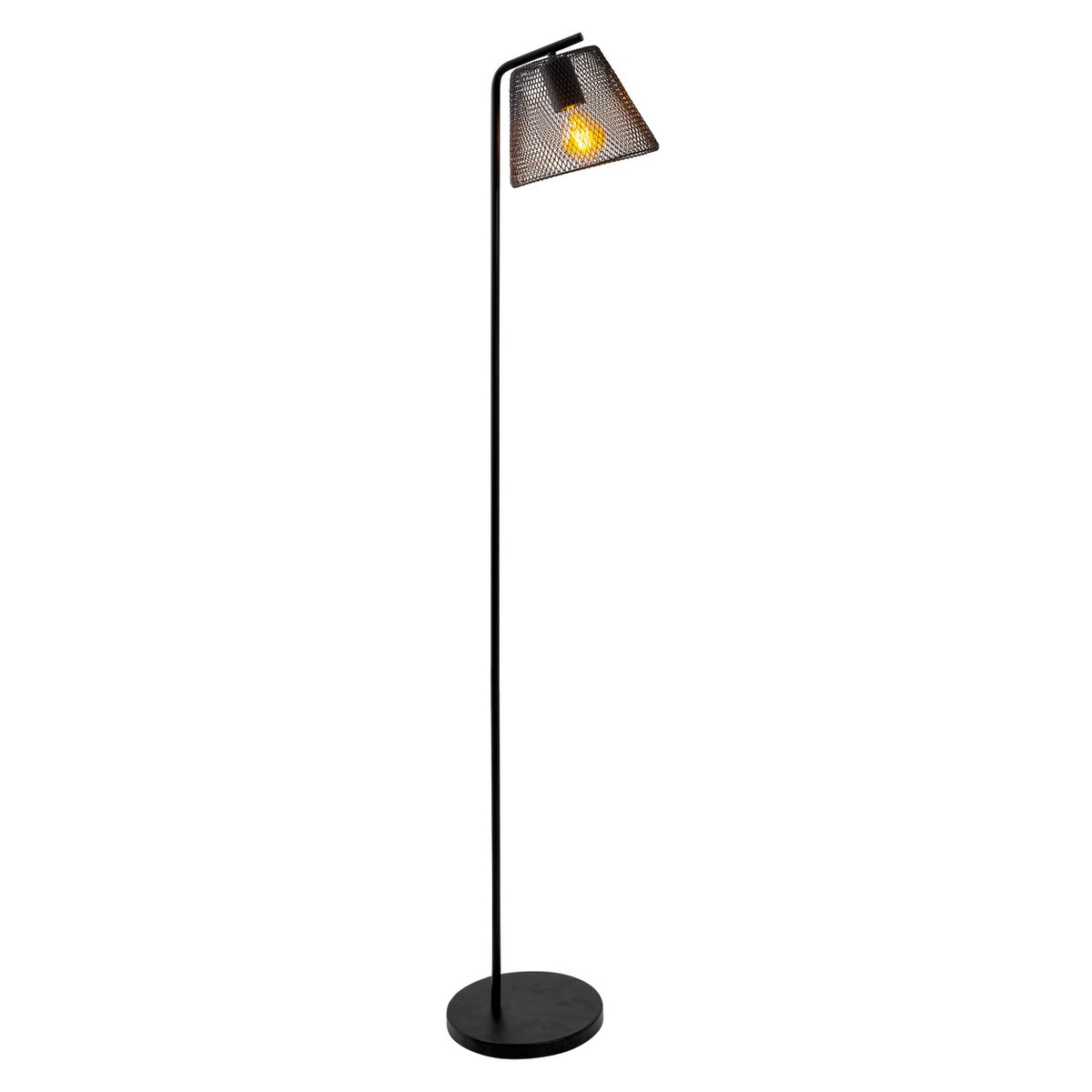 Staande lamp "Korie", vloerlamp gemaakt van zwart in zwart, met E27 -aansluiting, 140 cm hoog, voor de woonkamer en kantoor.