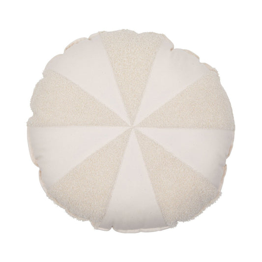 Boucle-katoenen patchwork snoepkussen 'White Lamb'