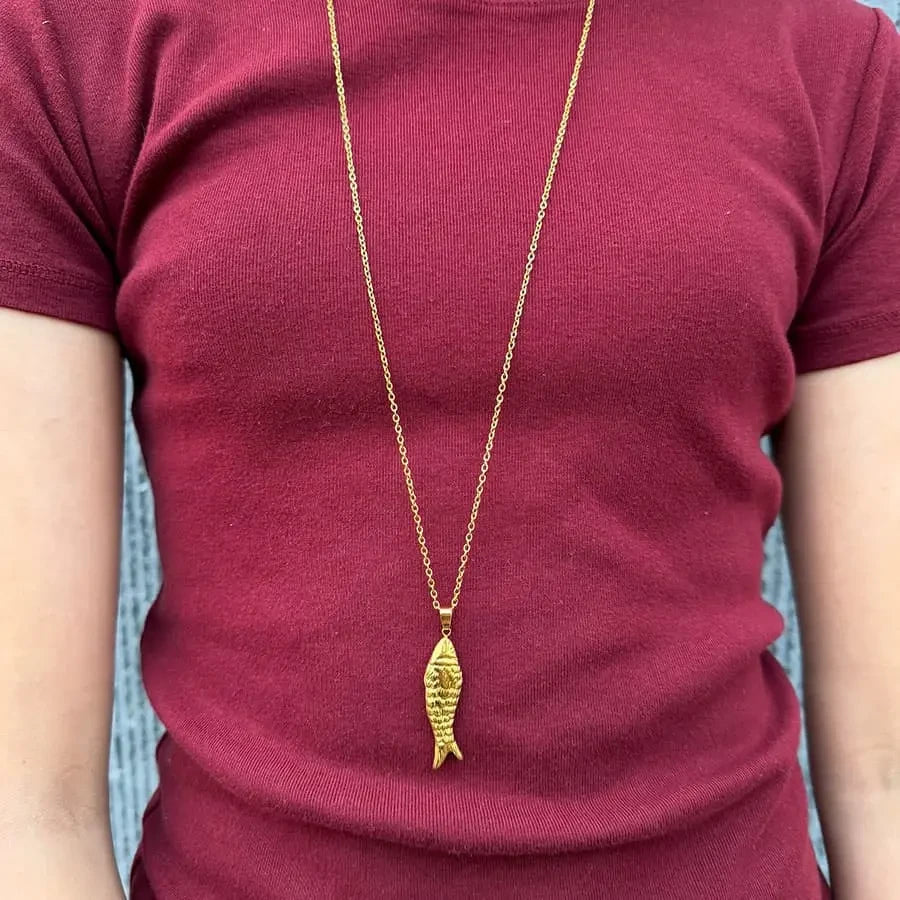 LOUIZ Lange Ketting met Vis Bedel