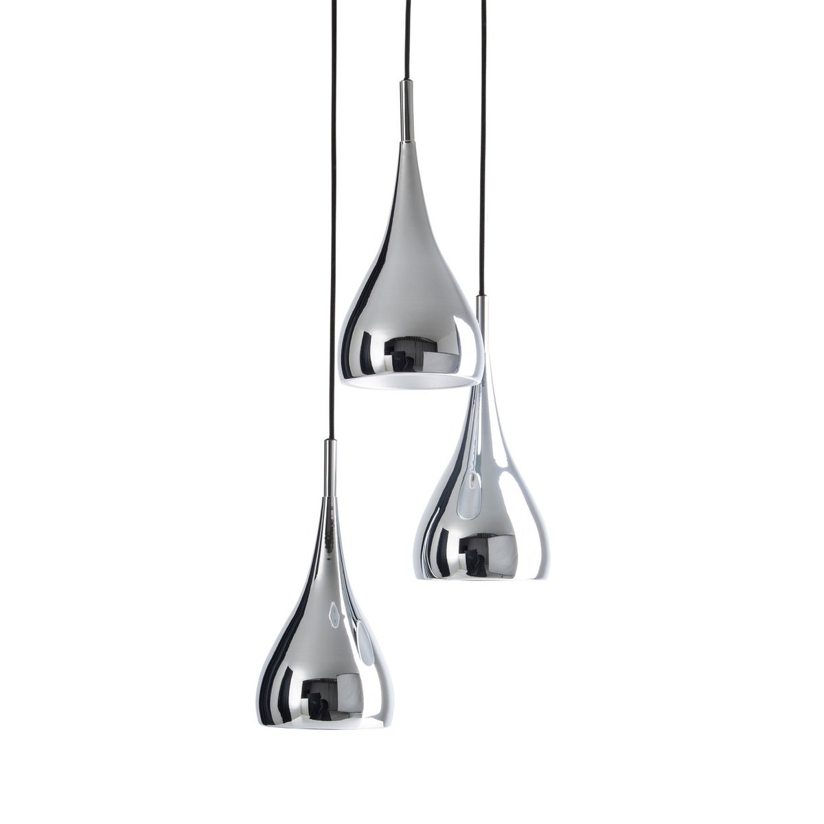 3-be hanger licht "stijl", retro klassieke hanglamp gemaakt van chroom-glanzend metaal met E27-frames, paraplu Ø16 cm, totaal Ø30 cm, ideaal voor eetkamer, woonkamer en keuken.