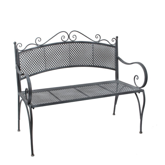 Provence Garden Bench - L108 x W51 x H91 cm - Metal - Gray